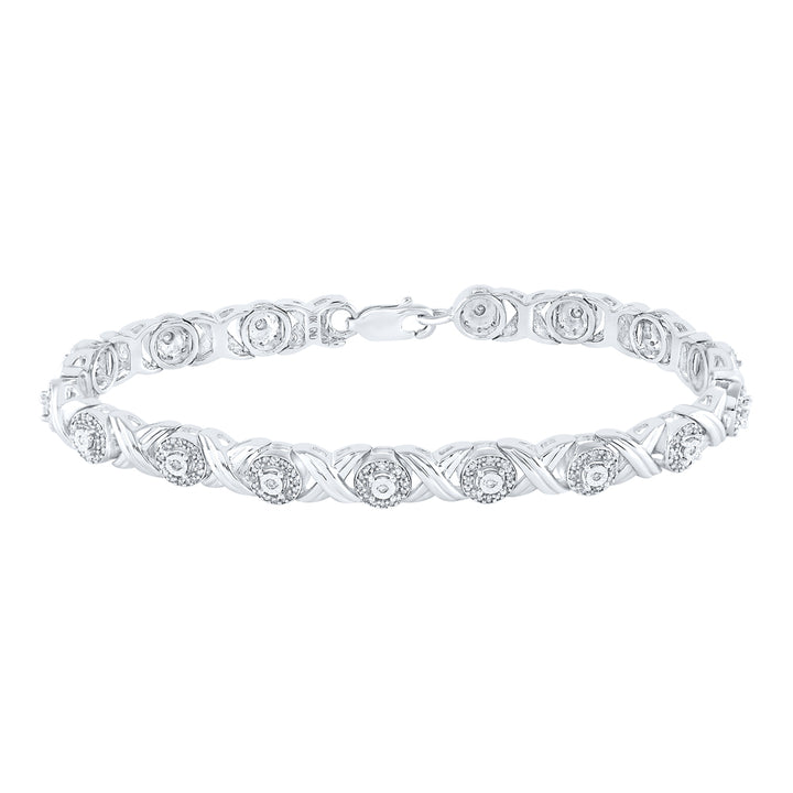 10kt White Gold Women's Diamond Bracelet 5/8 ctw - view 2