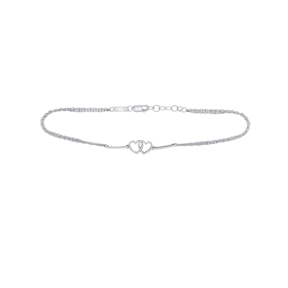 10kt White Gold Women's Diamond Bracelet 1/5 ctw