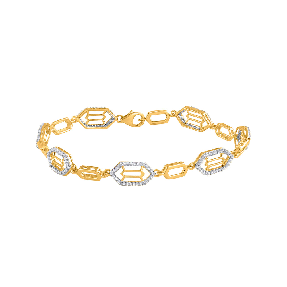 10kt Yellow Gold Women's Diamond Bracelet 1/2 ctw - view 2