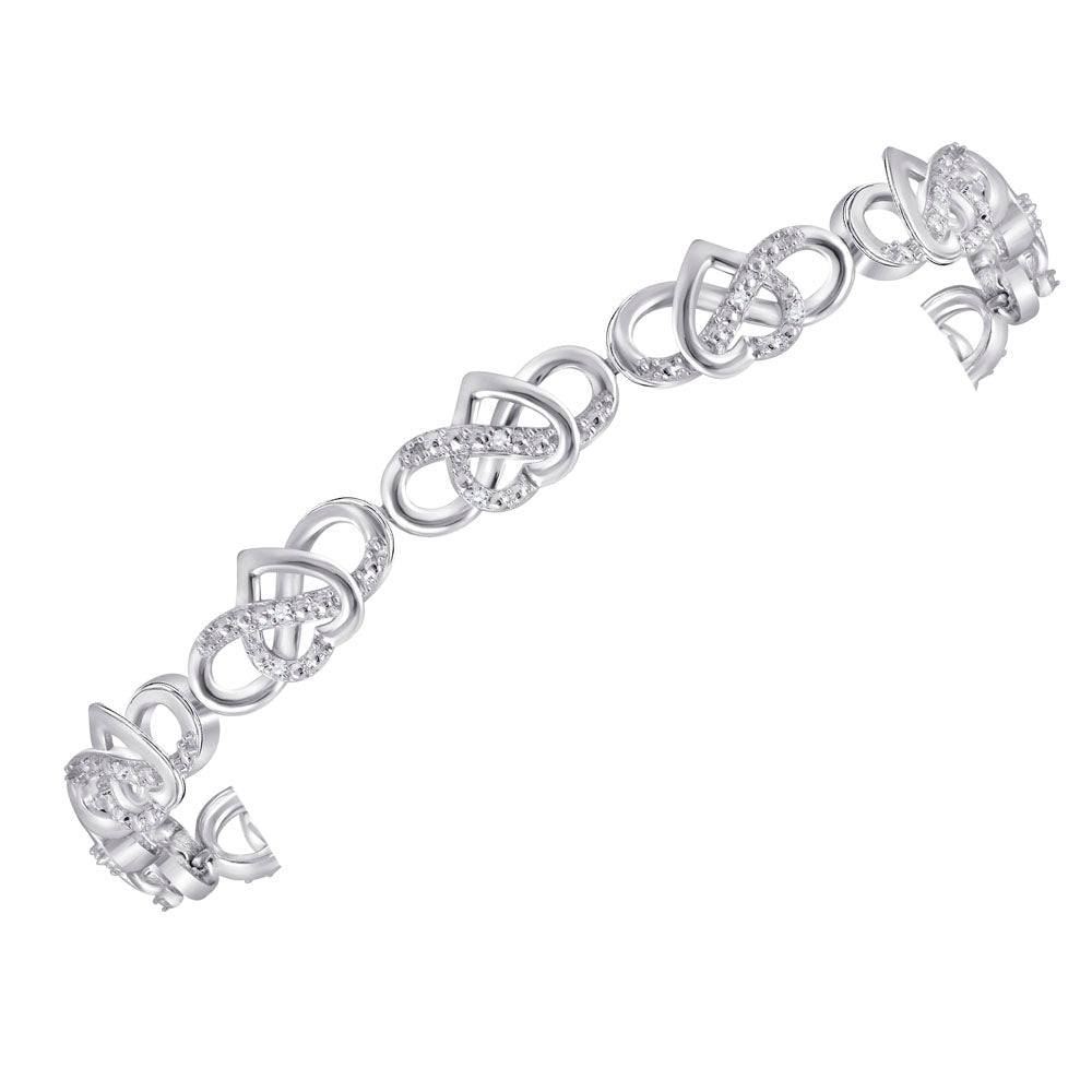 10kt White Gold Women's Diamond Bracelet 1/6 ctw - view 2