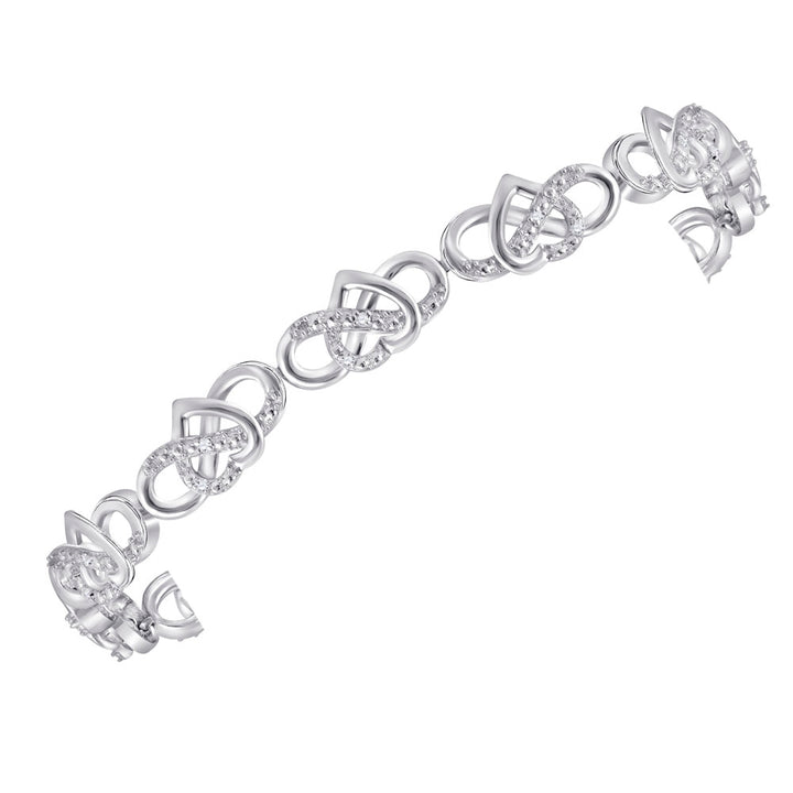 10kt White Gold Women's Diamond Bracelet 1/6 ctw - view 2