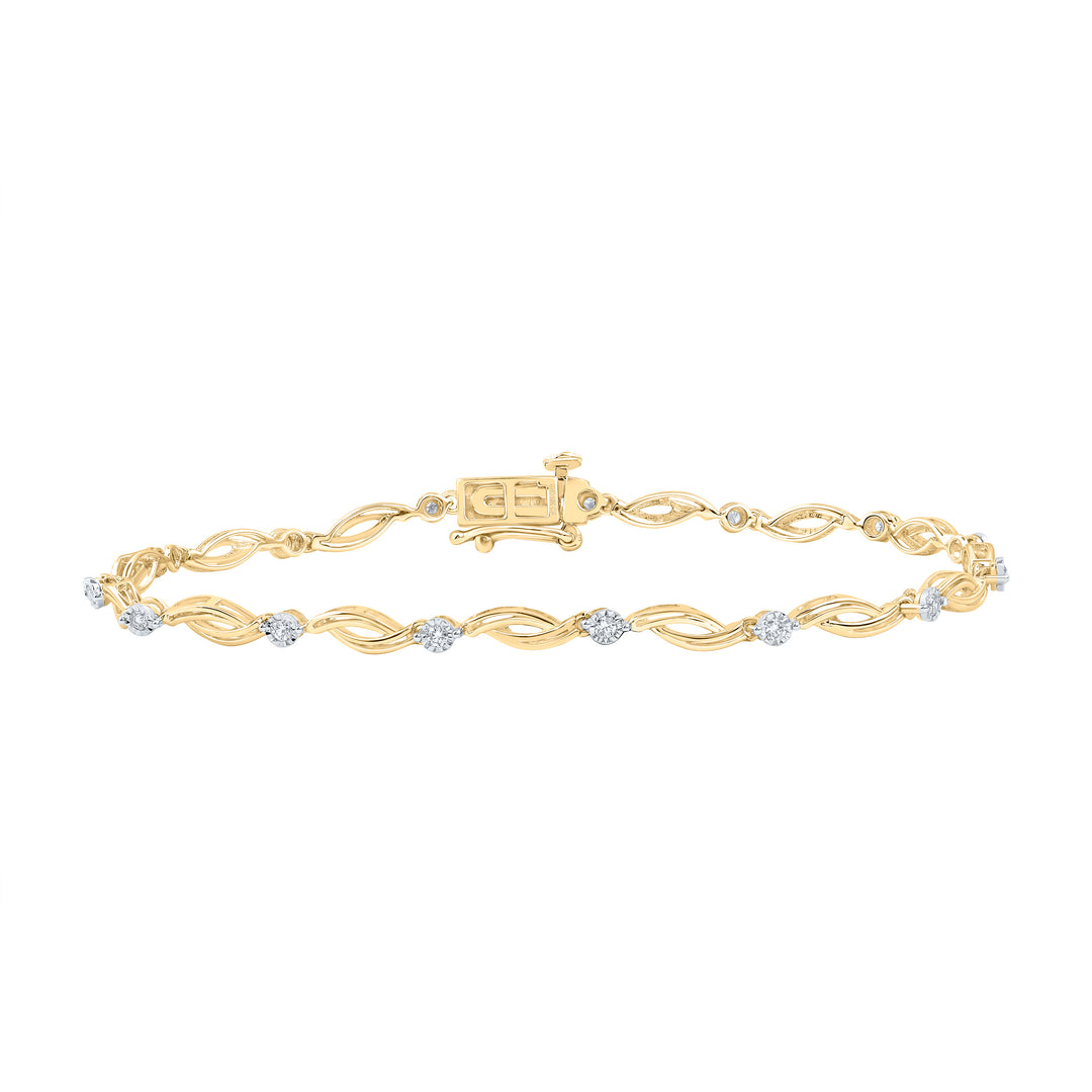 10kt Yellow Gold Women's Diamond Bracelet 1/4 ctw