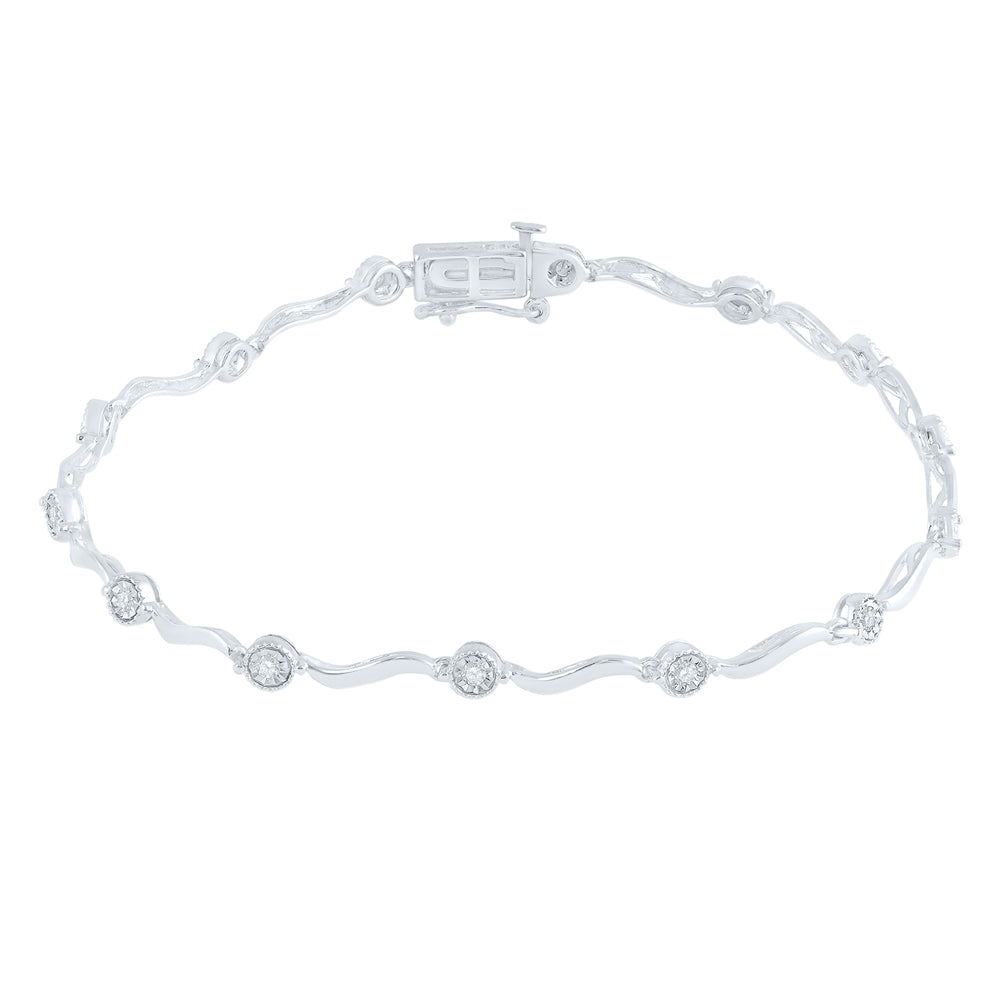 10kt White Gold Women's Diamond Bracelet 1/4 ctw