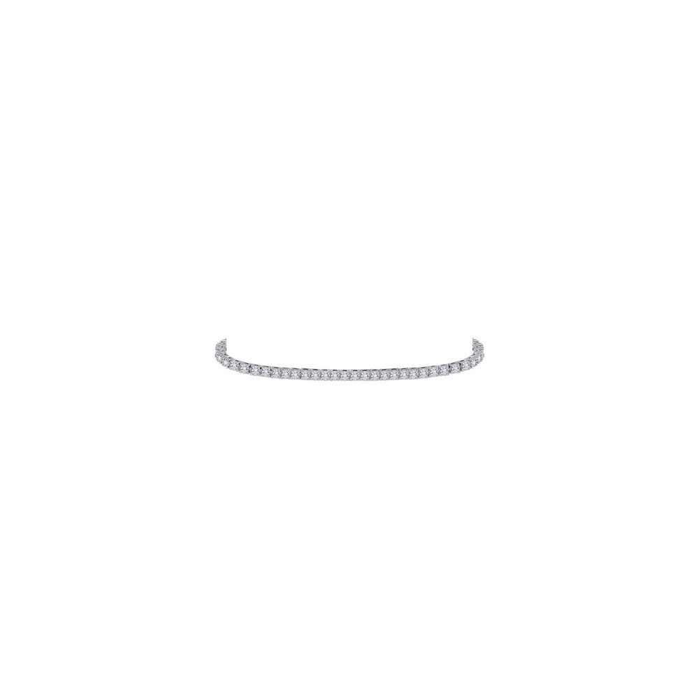 10kt White Gold Women's Diamond Tennis Fashion Bracelet 1/2 ctw