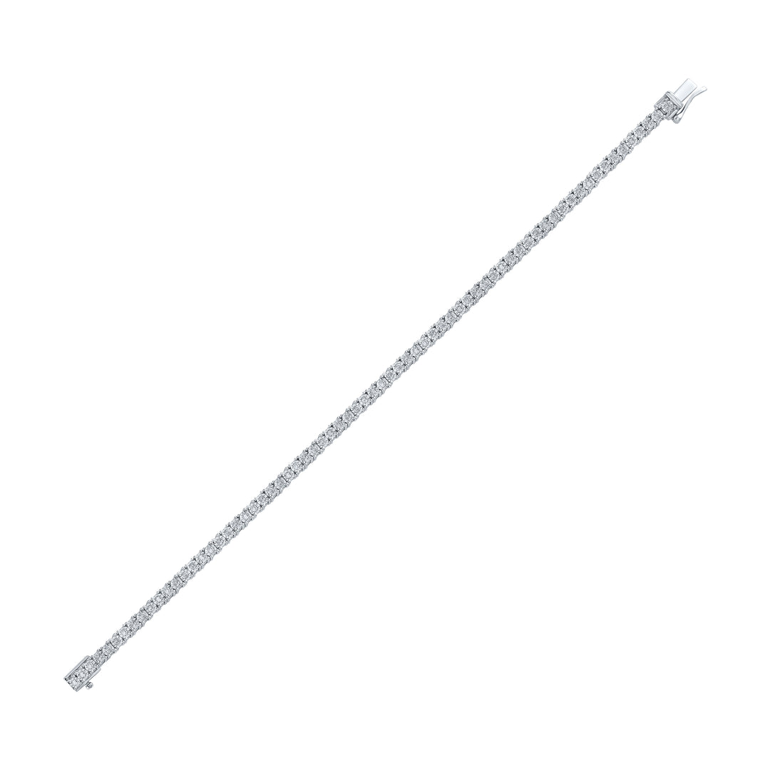 10kt White Gold Women's Round Diamond Tennis Bracelet 1/2 ctw