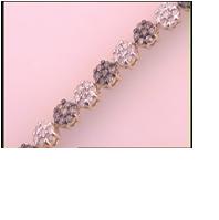 10kt Rose Gold Women's Brown Diamond Cluster Bracelet 2 & 1/3 ctw
