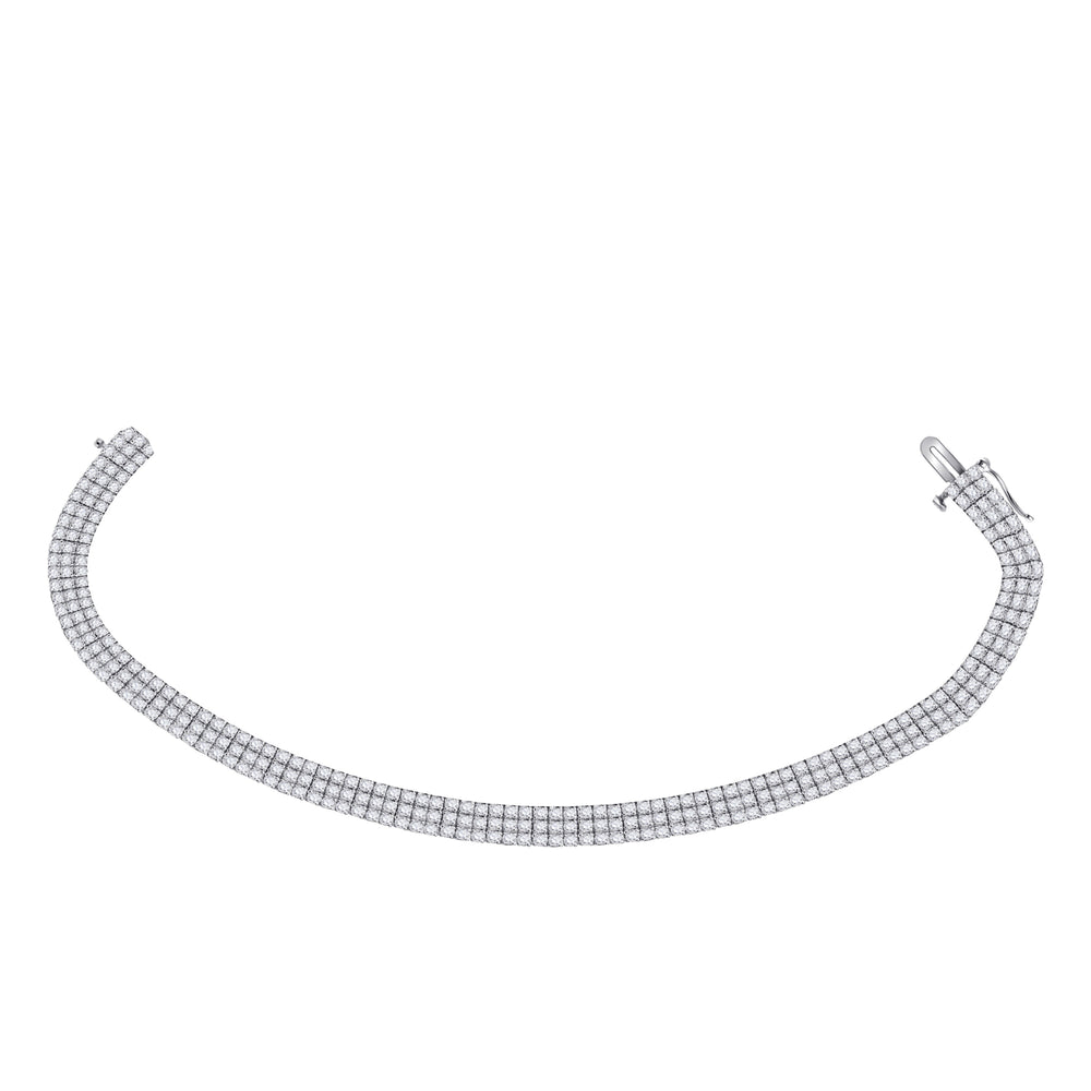 14kt White Gold Men's Diamond 3 Row Miracle-set Fashion Bracelet 7 ctw - view 2