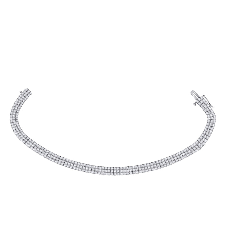 14kt White Gold Men's Diamond 3 Row Miracle-set Fashion Bracelet 7 ctw - view 2