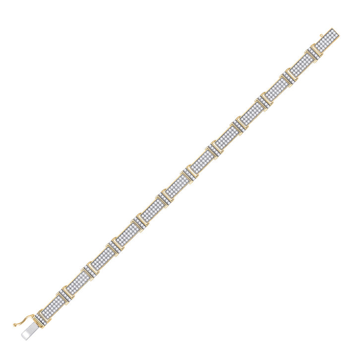10kt Yellow Gold Men's Diamond Bracelet 5-3/4 ctw