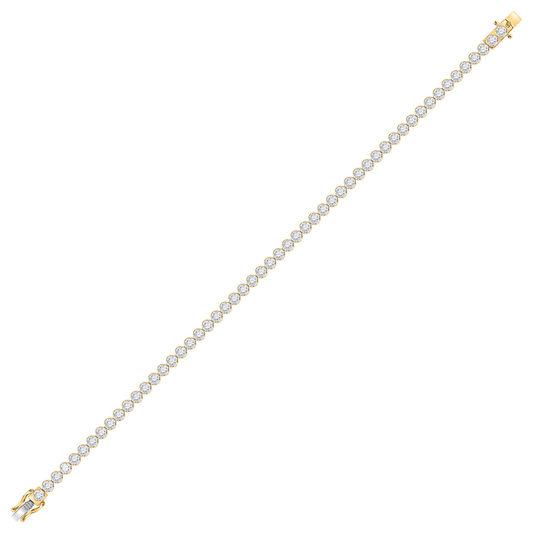 10kt Yellow Gold Men's Diamond Solitaire Link Tennis Bracelet 8 ctw
