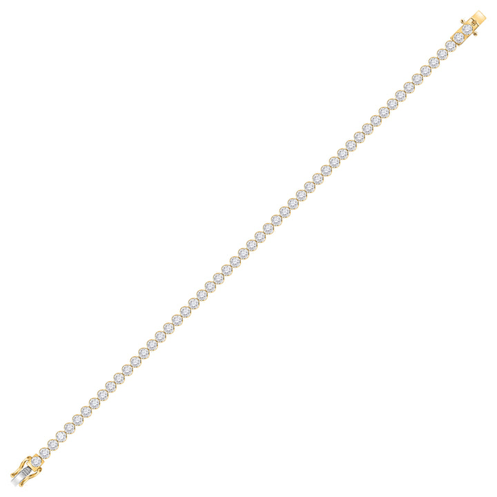 10kt Yellow Gold Men's Diamond Solitaire Link Tennis Bracelet 8 ctw