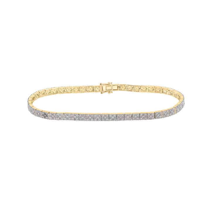 10kt Yellow Gold Mens Round Diamond Link Solitaire Bracelet 4-3/4 Cttw