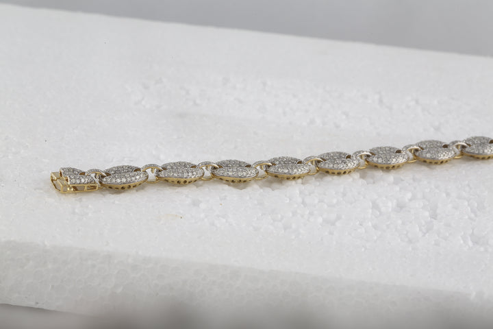 10kt Yellow Gold Men's Diamond Gucci Link Fashion Bracelet 6 ctw - view 4