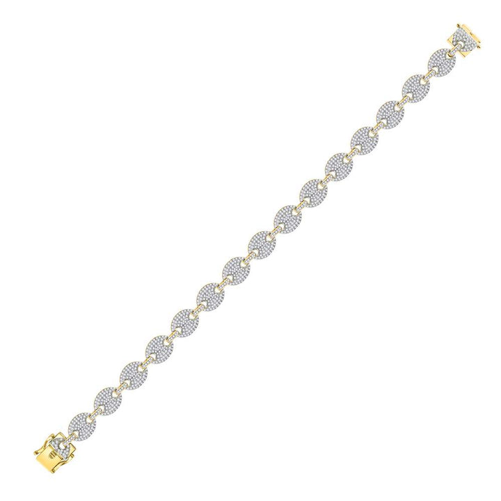 10kt Yellow Gold Men's Diamond Gucci Link Fashion Bracelet 6 ctw - view 3