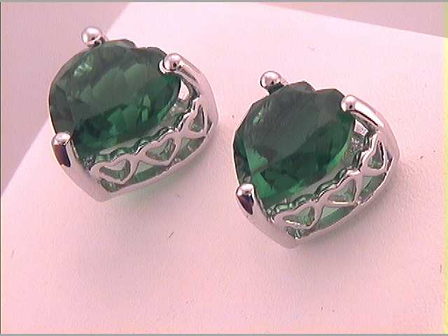 5  1/2CTW LEM GEMSTONE LAB CREATED HEART EARRING