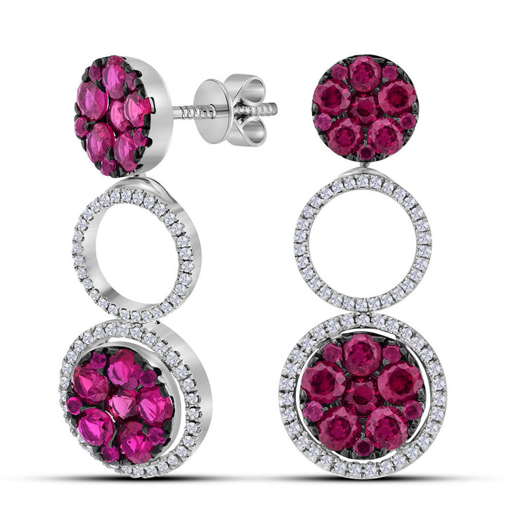 3/8 Cttw-DIA 3  CT-RUBY EARRINGS