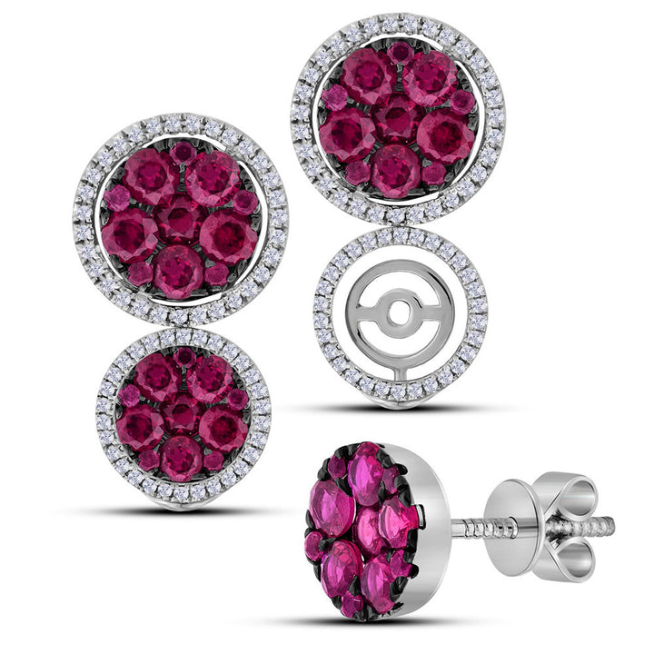 3/8 Cttw-DIA 3  CT-RUBY EARRINGS