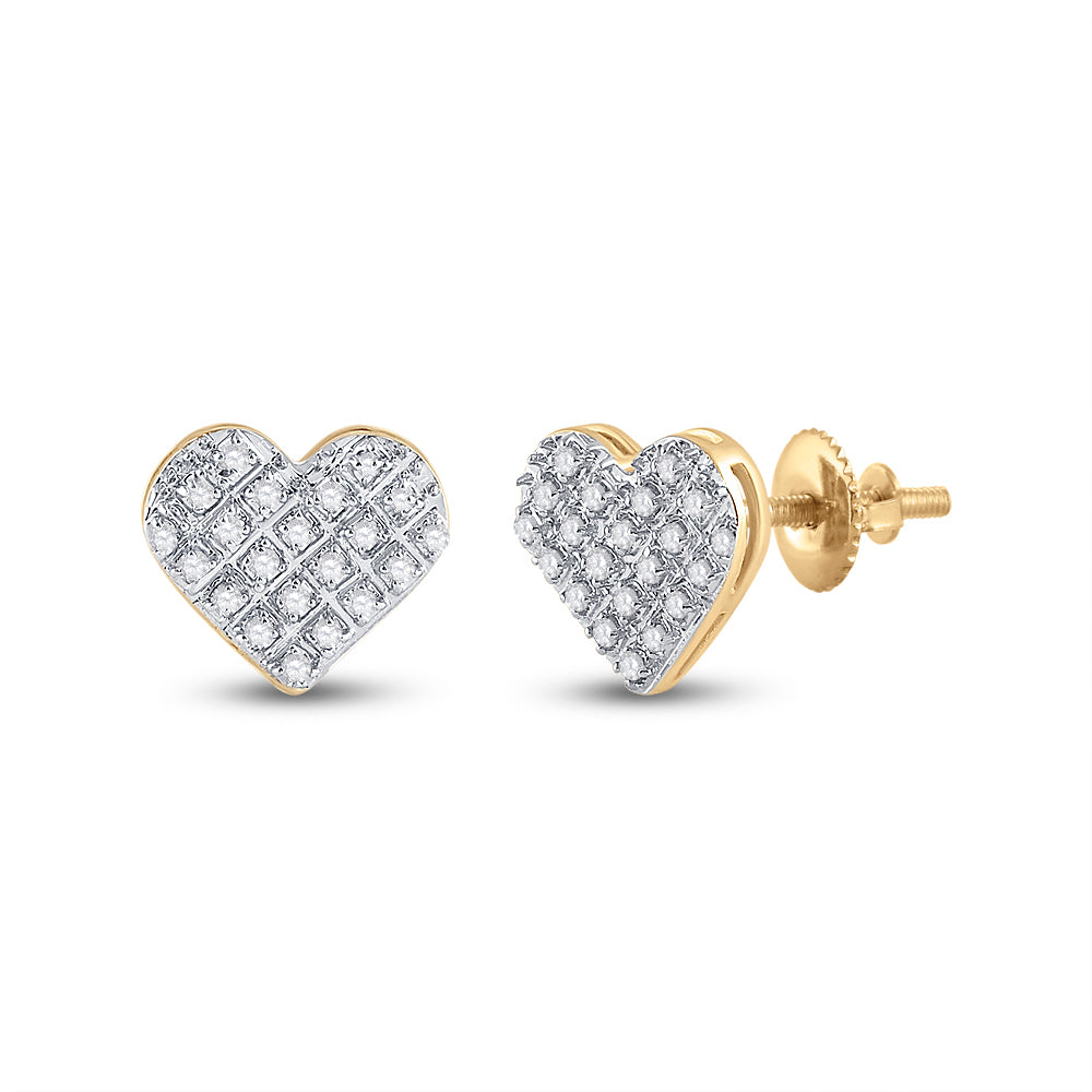 1/6CT-DIA P3 MICRO-PAVE GIFT HEART EARRING