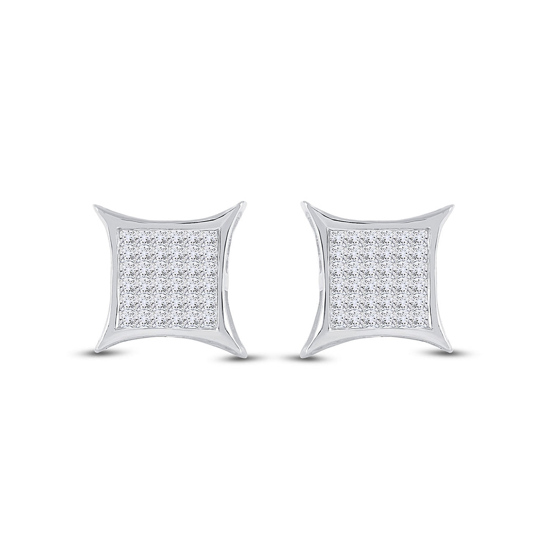 1/2CT-DIA GIFT INVISIBLE SQUARE KITE EARRING