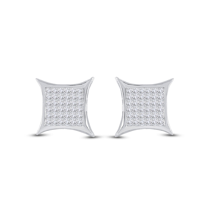 1/2CT-DIA GIFT INVISIBLE SQUARE KITE EARRING