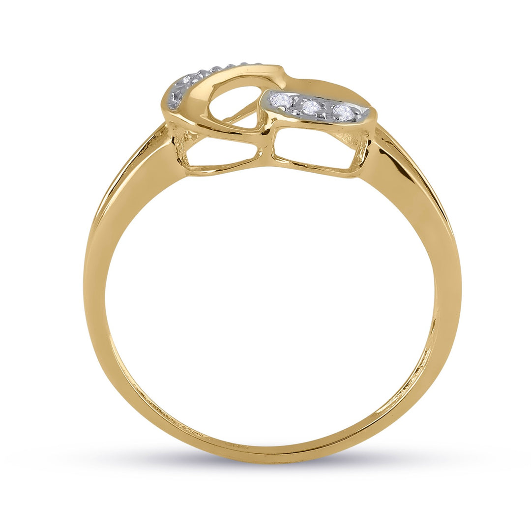 10kt Yellow Gold Womens Round Diamond Split-shank Heart Ring 1/20 Cttw