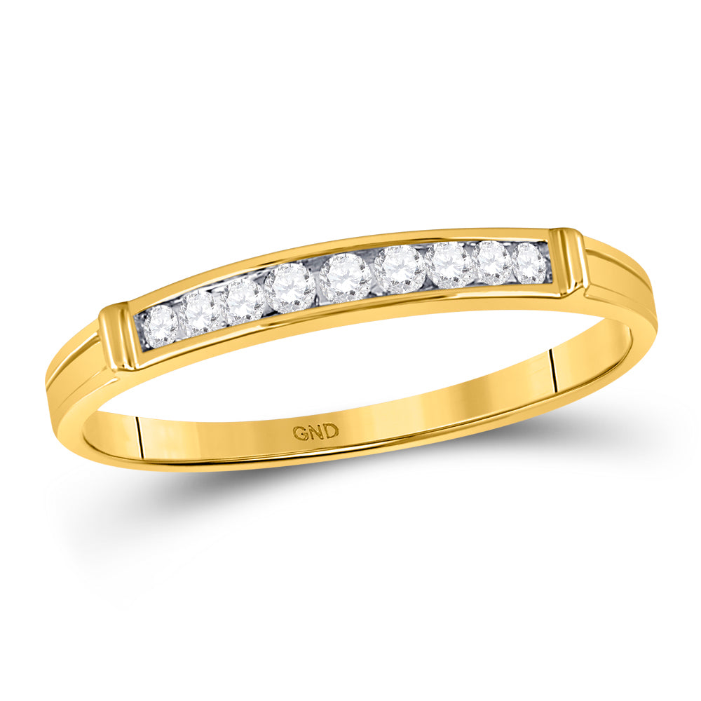 14kt Yellow Gold His & Hers Round Diamond Solitaire Matching Bridal Wedding Ring Band Set 1/2 Cttw