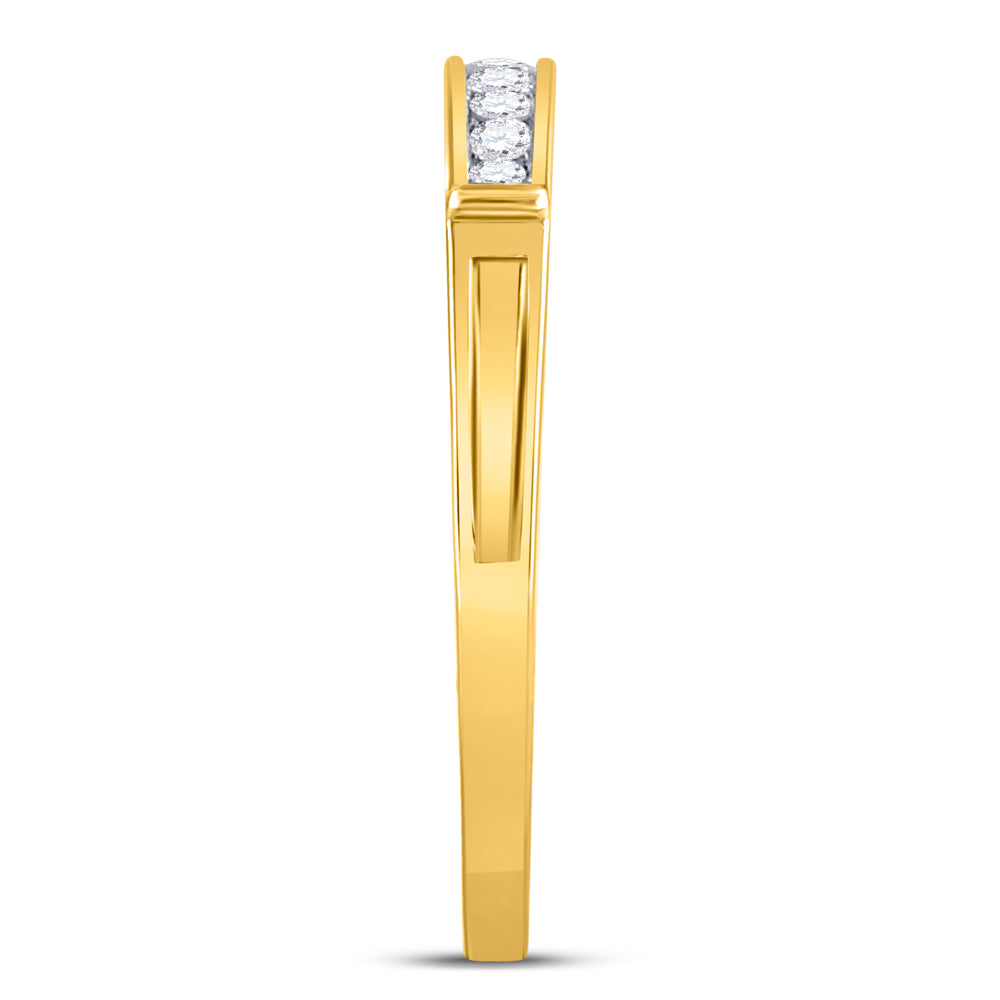 14kt Yellow Gold His & Hers Round Diamond Solitaire Matching Bridal Wedding Ring Band Set 1/2 Cttw