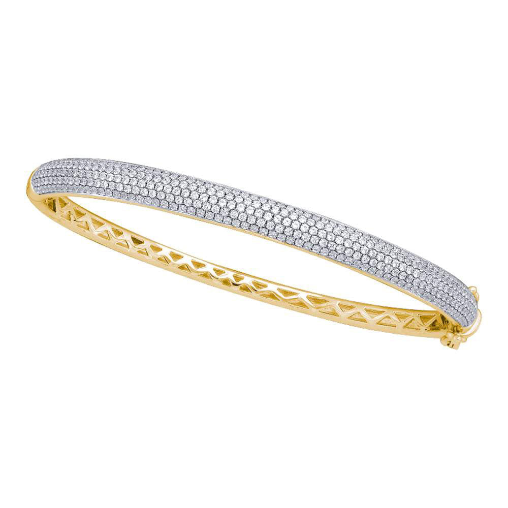 14kt Yellow Gold Women's Diamond Bangle 2 ctw