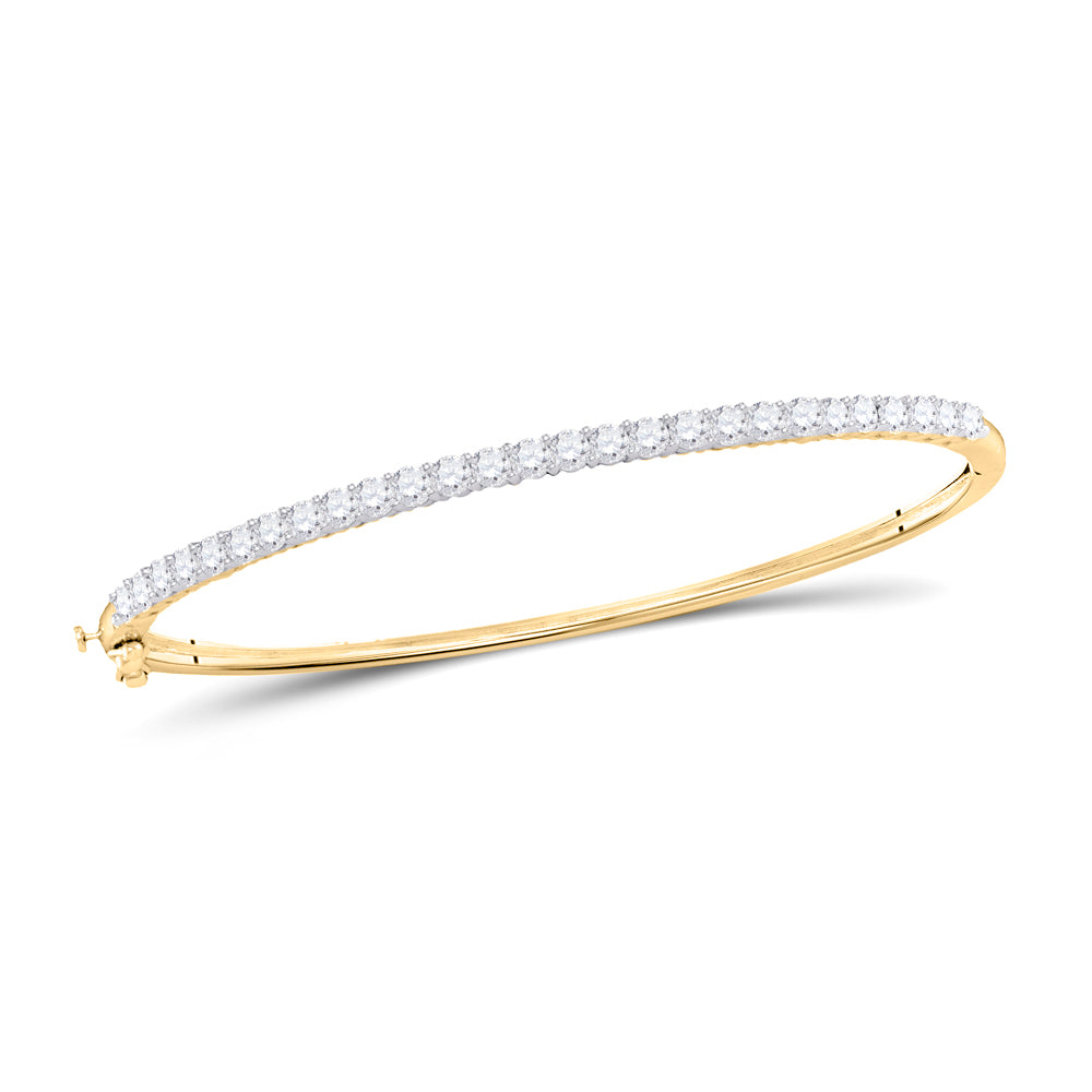 14kt Yellow Gold Women's Diamond Timeless Bangle Bracelet 2 ctw