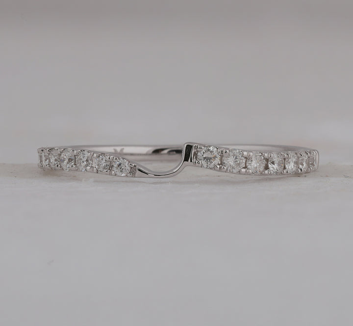 14kt White Gold Womens Round Diamond 2-stone Wedding Band 1/4 Cttw (Certified)