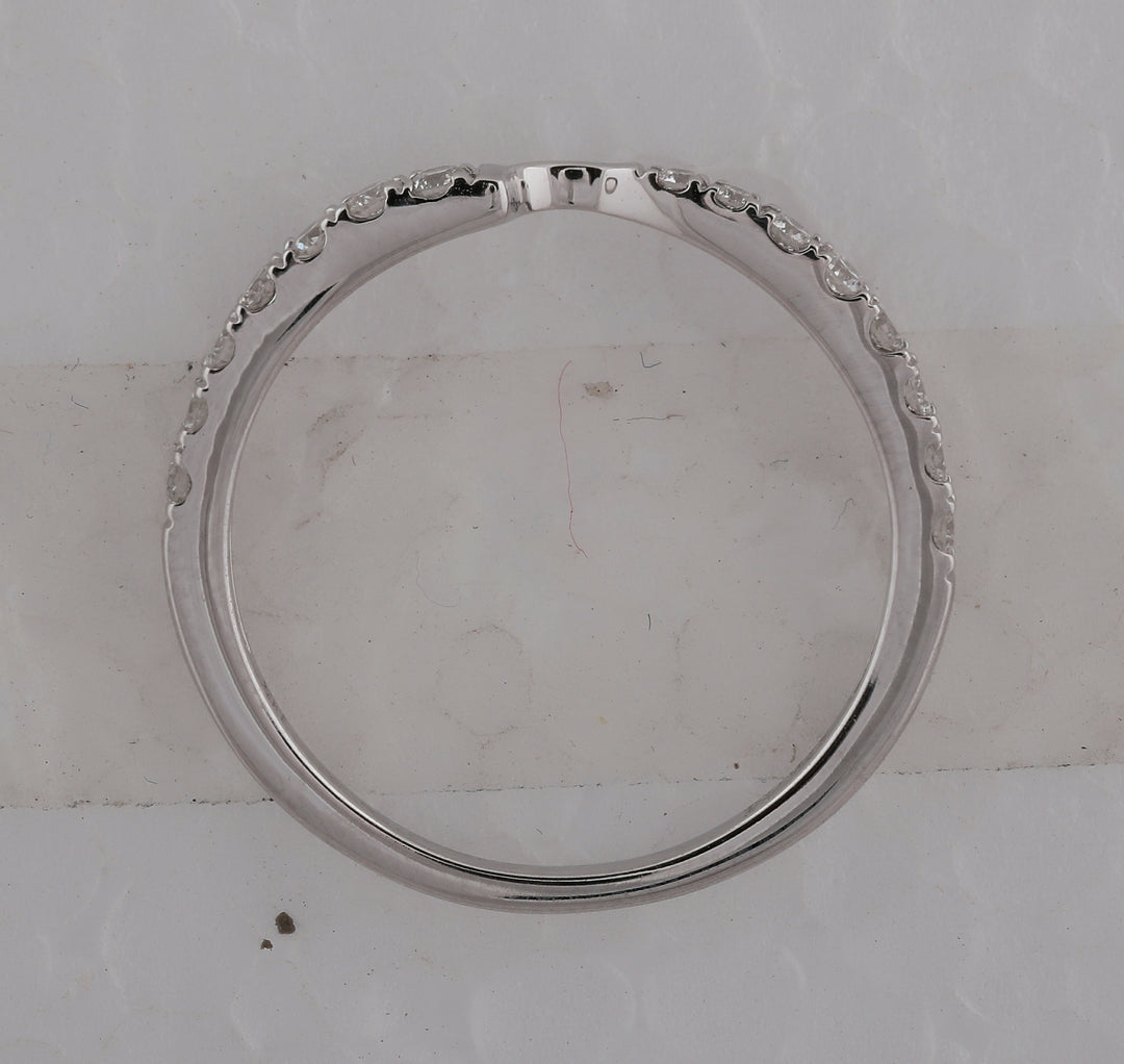 14kt White Gold Womens Round Diamond 2-stone Wedding Band 1/4 Cttw (Certified)
