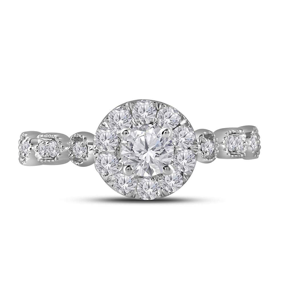 14kt Two-tone White Rose Gold Womens Round Diamond Solitaire Bridal Wedding Engagement Ring 3/4 Cttw (Certified)