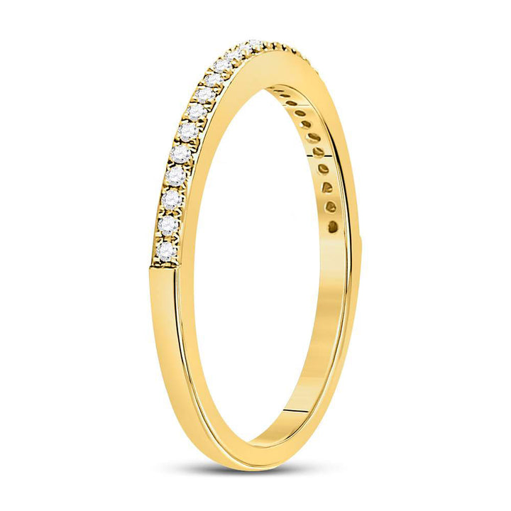 10kt Yellow Gold Womens Round Diamond Anniversary Stackable Band Ring 1/8 Cttw