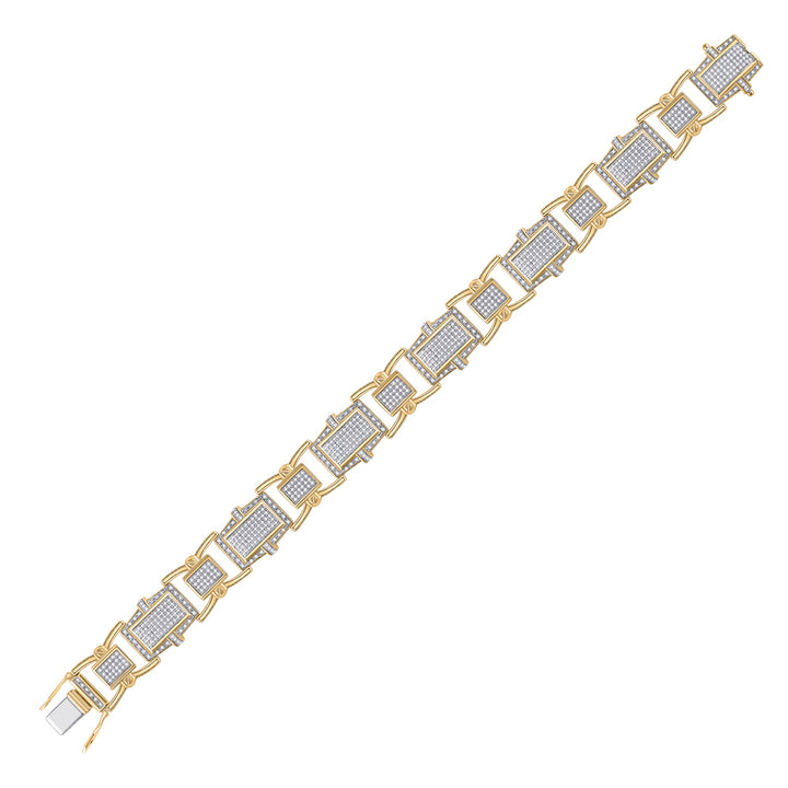 10kt Yellow Gold Men's Diamond Micro-Pave Bracelet 2-1/2 ctw