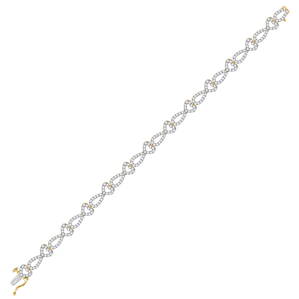 14kt Yellow Gold Women's Diamond Fashion Bracelet 2-1/2 ctw