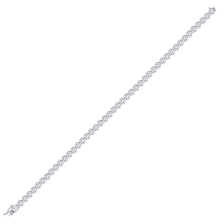 14kt White Gold Women's Diamond Flower Cluster Tennis Bracelet 4 ctw