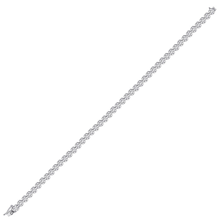 14kt White Gold Women's Diamond Flower Cluster Tennis Bracelet 4 ctw - view 2