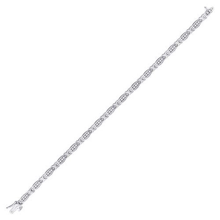 10kt White Gold Women's Diamond X Link Fashion Bracelet 1/2 ctw