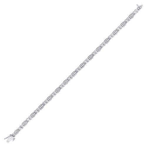 10kt White Gold Women's Diamond X Link Fashion Bracelet 1/2 ctw - view 2