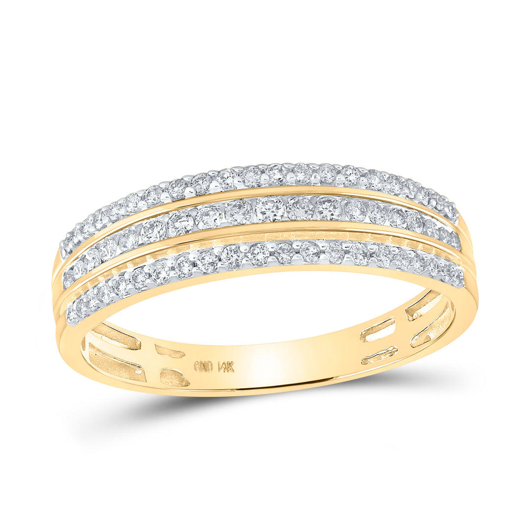 14kt Yellow Gold His & Hers Round Diamond Solitaire Matching Bridal Wedding Ring Band Set 1-1/4 Cttw