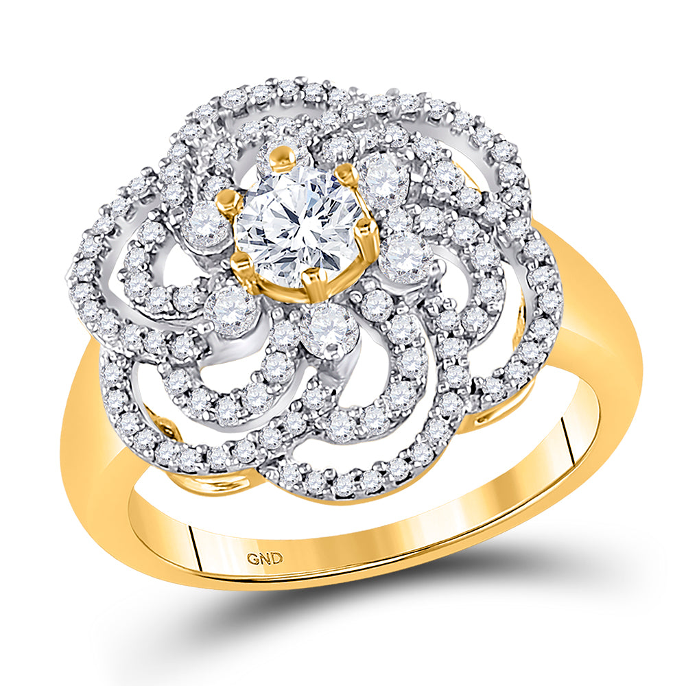 1 CT-DIA 3/8(CRD) FLOWER RING