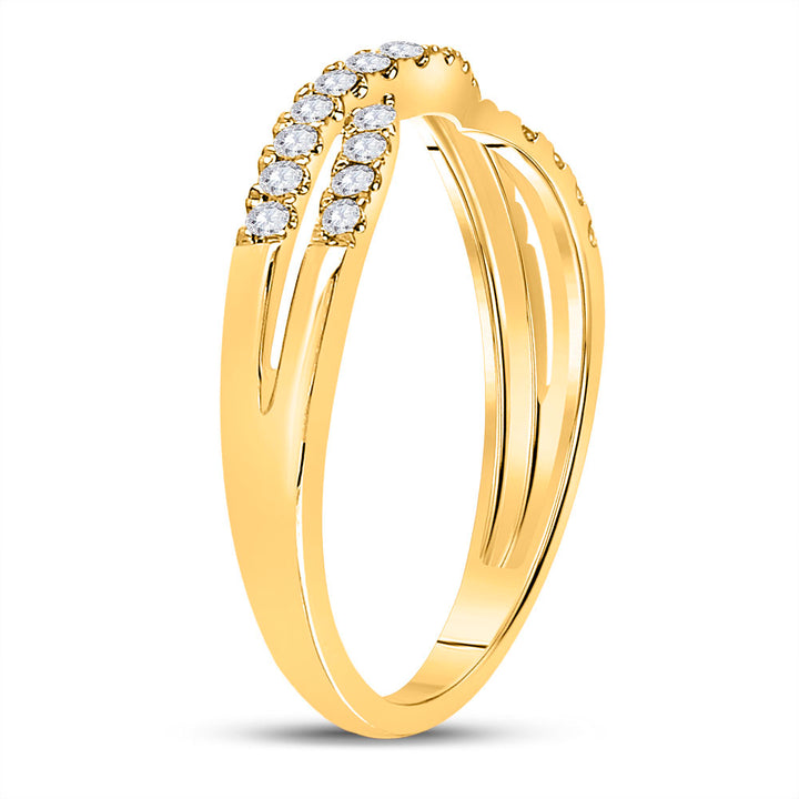 14kt Yellow Gold Womens Round Diamond Contour Enhancer Wedding Band 1/4 Cttw
