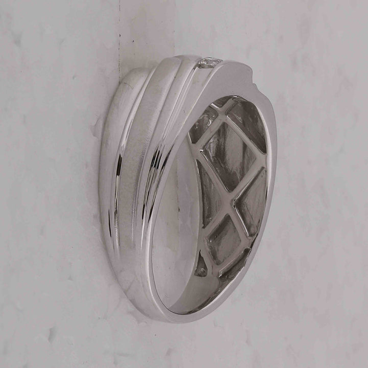 10kt White Gold Mens Round Diamond Wedding Band Ring 1/3 Cttw