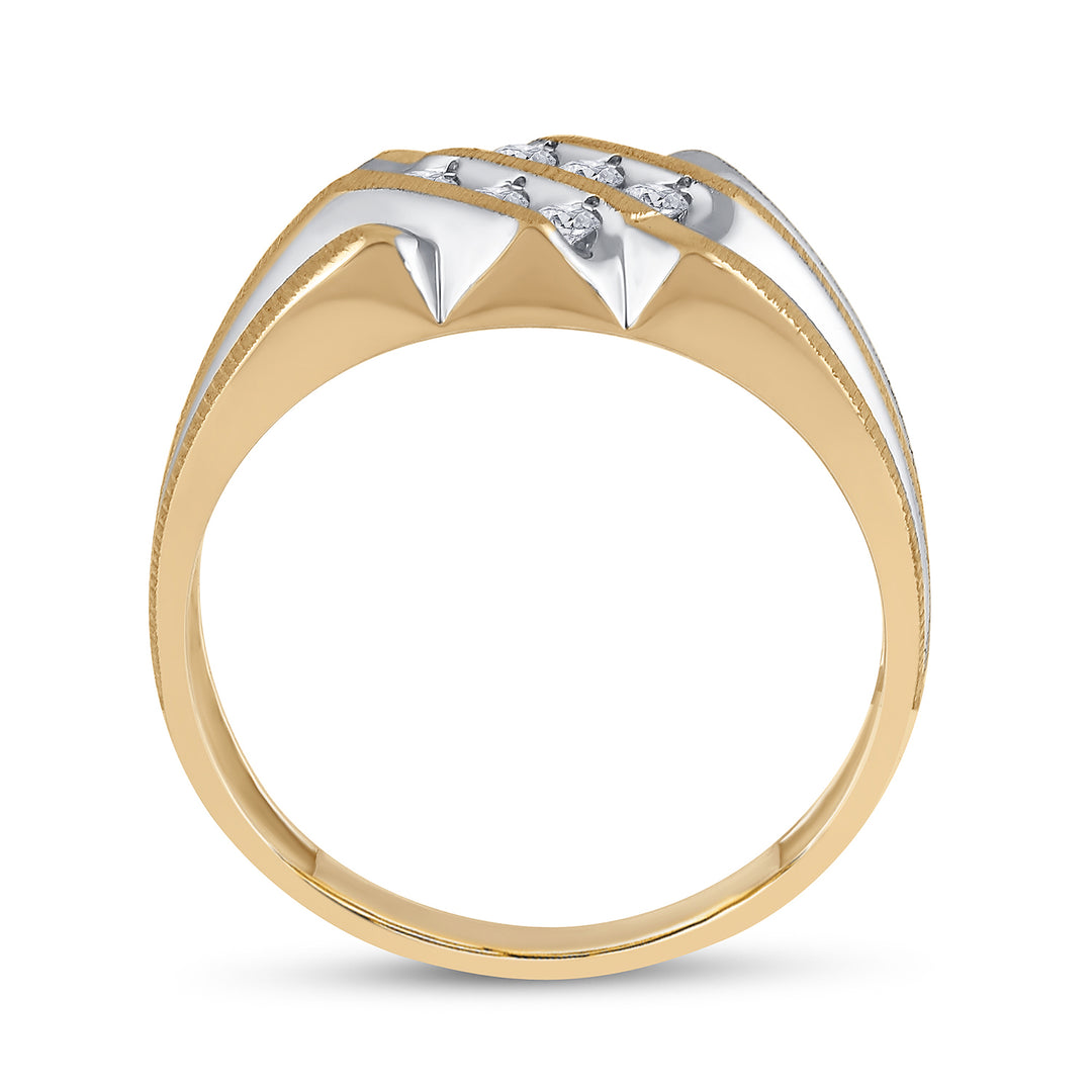10kt Yellow Gold Mens Diamond Band 1/4 Cttw