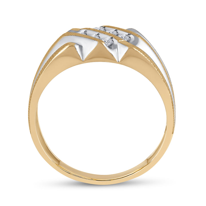 10kt Yellow Gold Mens Diamond Band 1/4 Cttw