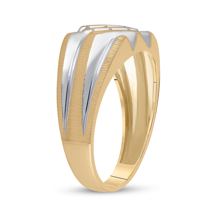10kt Yellow Gold Mens Diamond Band 1/4 Cttw