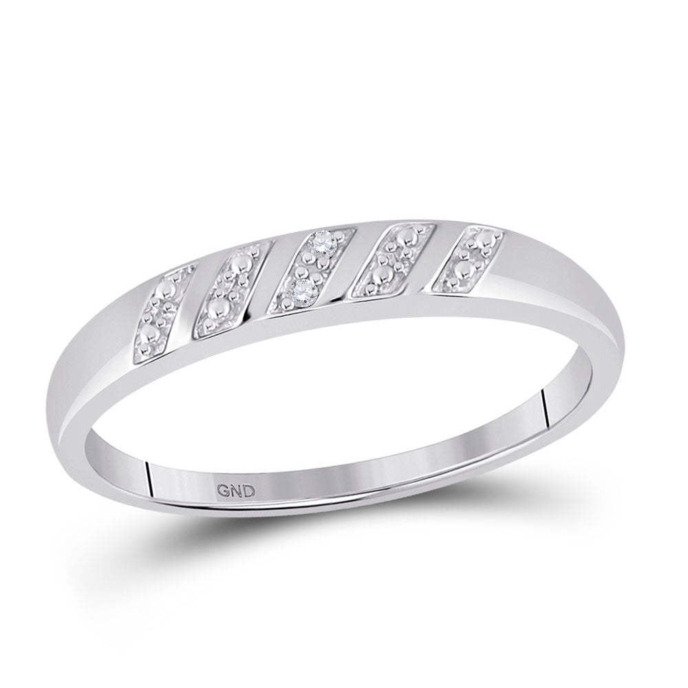 Sterling Silver His & Hers Round Diamond Cluster Matching Bridal Wedding Ring Band Set 1/10 Cttw