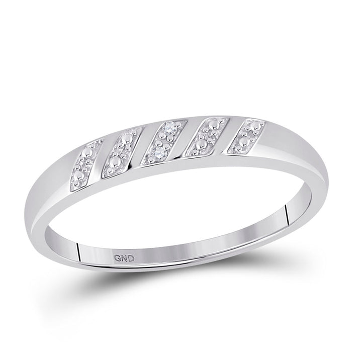 Sterling Silver His & Hers Round Diamond Cluster Matching Bridal Wedding Ring Band Set 1/10 Cttw