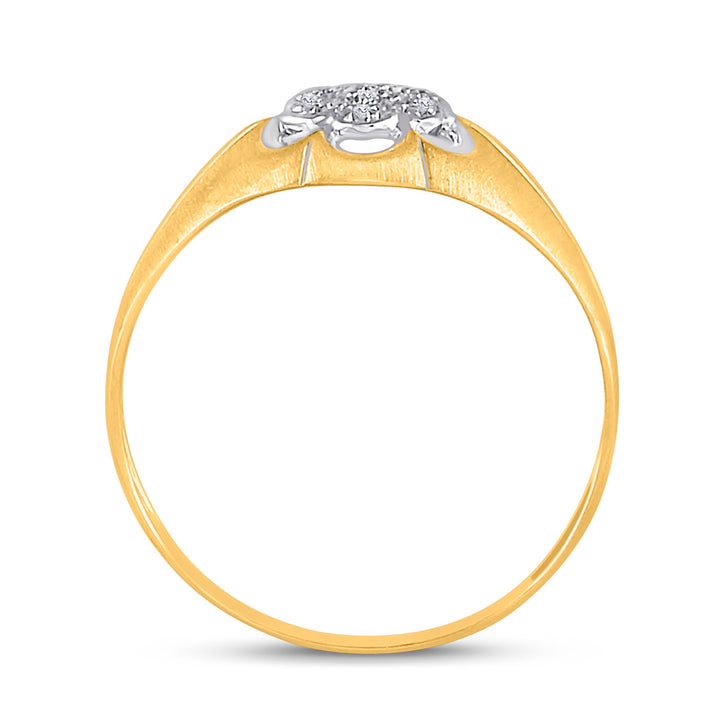 10kt Yellow Gold Mens Round Diamond Cluster Ring .02 Cttw