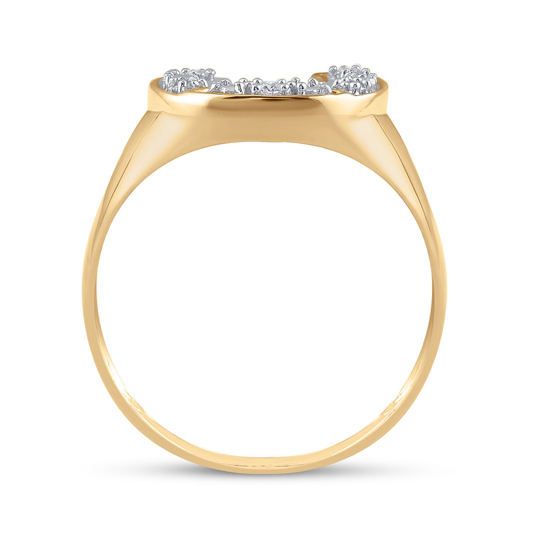 0.01CTW-DIA HORSE-SHOE MENS RING